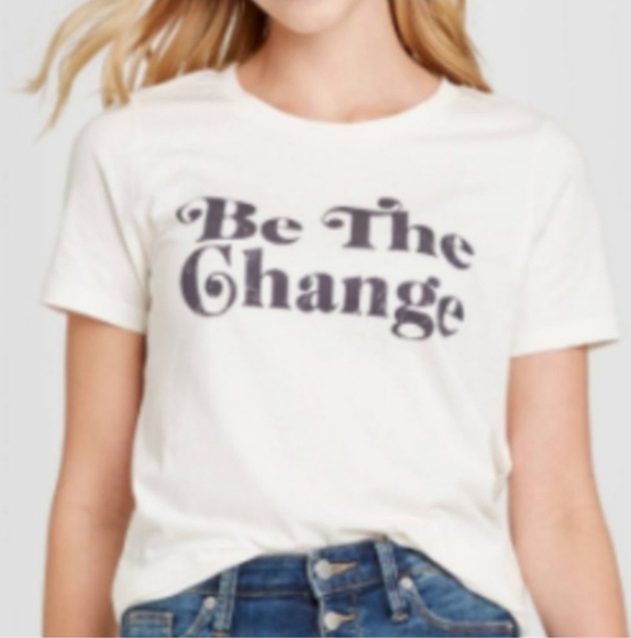 Women's Be The Change Short Sleeve Graphic T-Shirt Size XXL - Picture 2 of 5